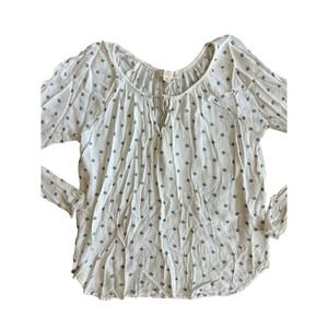 Women’s Love Stitch Diamond Print Peasant Top